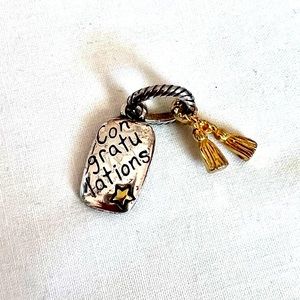 Brighton Graduation Charm for Bracelets and Charm Necklaces Silver & Gold Plate